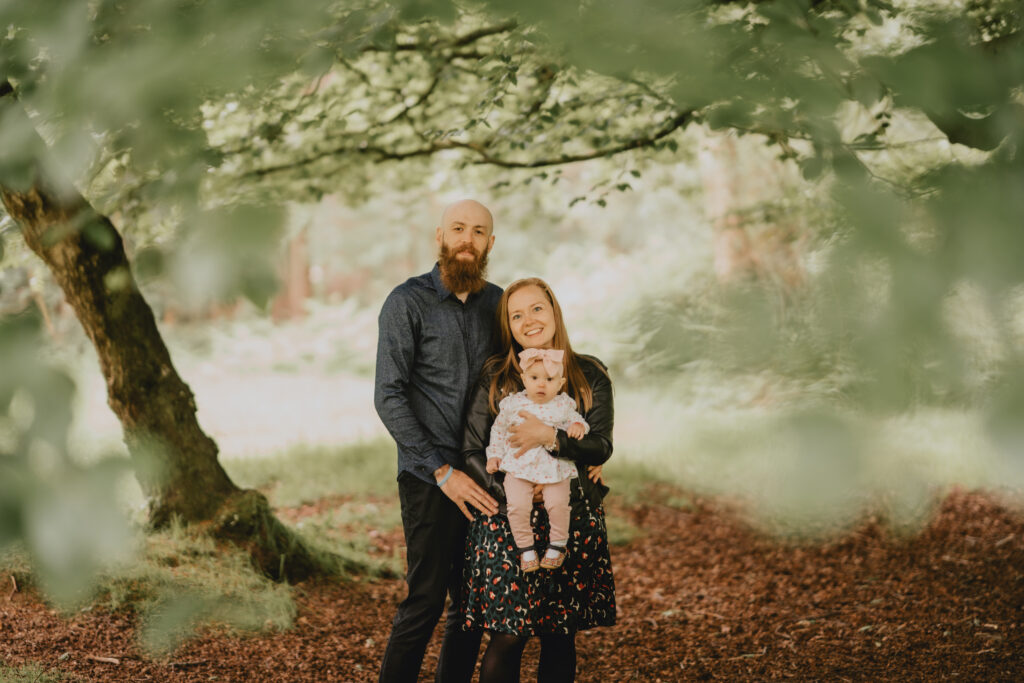 family portrait under tree